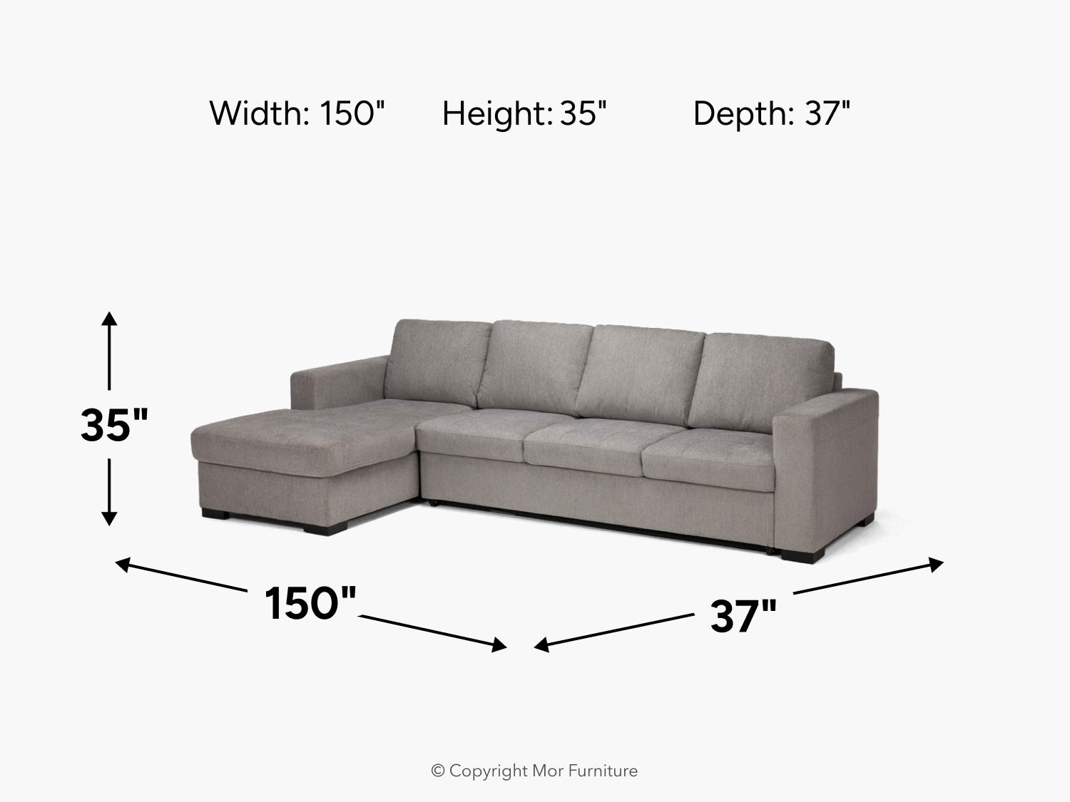 CLAIRE150:Claire Queen Pullout Sofa Chaise, 