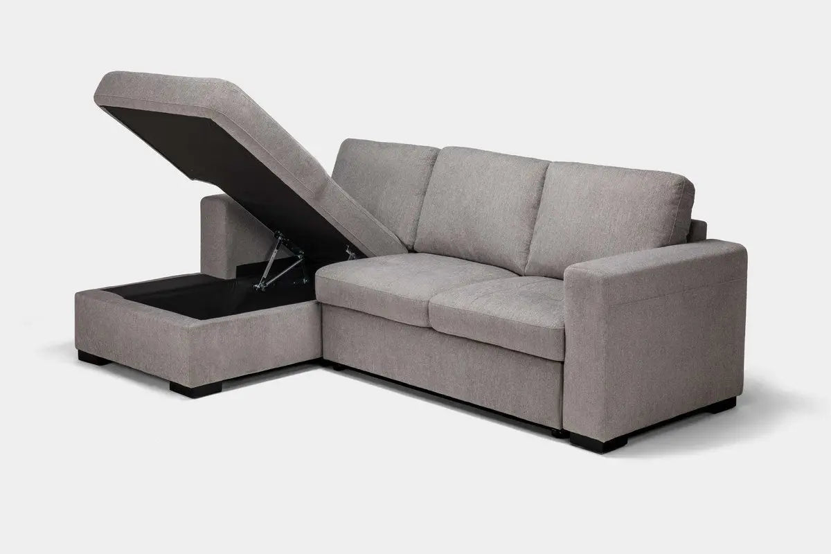 CLAIRE100:Claire Full Pullout Sofa Chais, AngledOpen