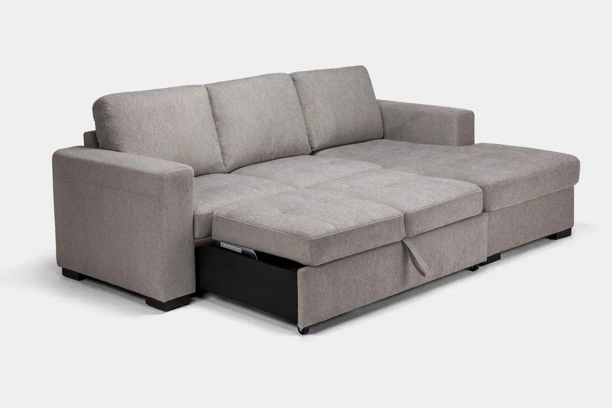 CLAIRE101:Claire Full Pullout Sofa Chais, Angled