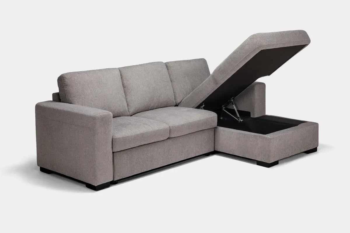 CLAIRE101:Claire Full Pullout Sofa Chais, AngledOpen