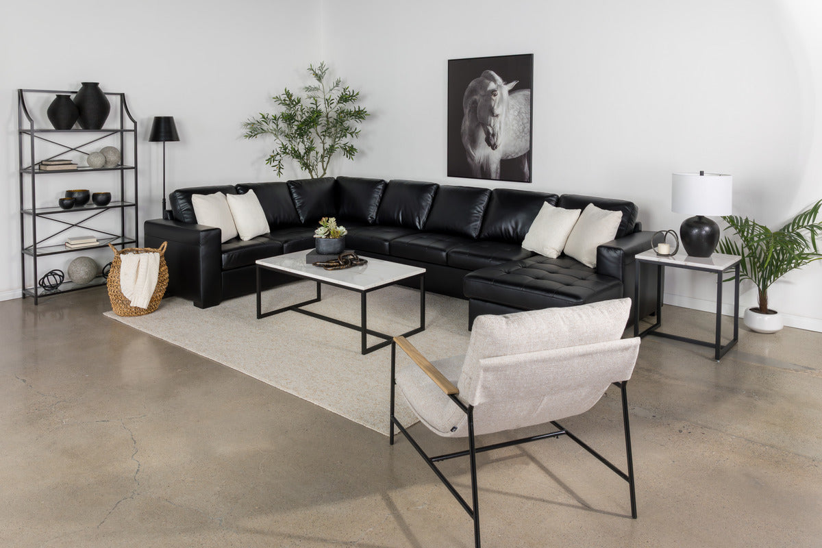 CLAIRE059:Claire Queen Pullout Tux Chaise Sectional, 