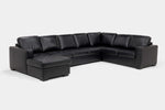 CLAIRE058:Claire Queen Pullout Tux Chaise Sectional, Angled