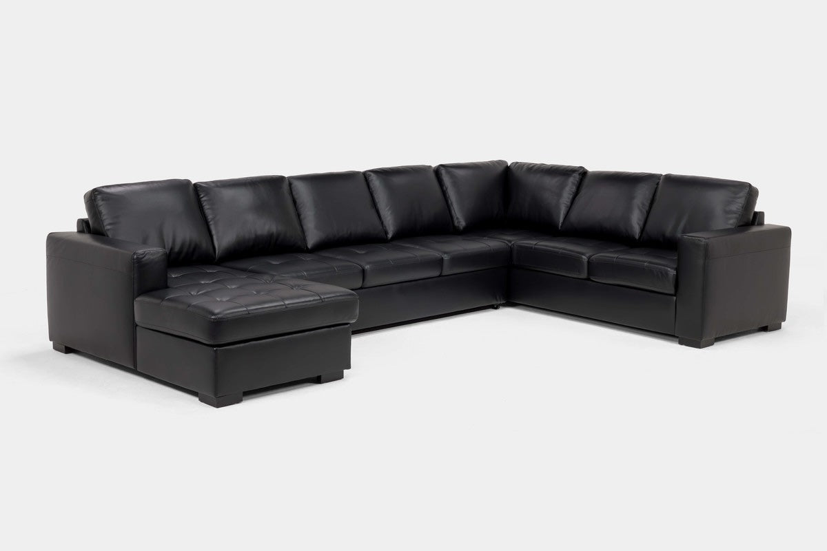 CLAIRE058:Claire Queen Pullout Tux Chaise Sectional, Angled