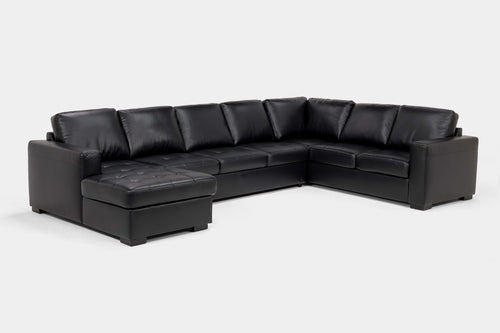 CLAIRE058:Claire Queen Pullout Tux Chaise Sectional, Angled