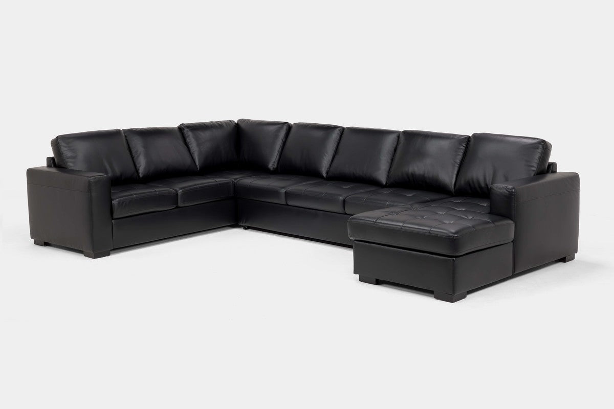 CLAIRE059:Claire Queen Pullout Tux Chaise Sectional, Angled