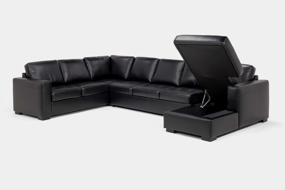 CLAIRE059:Claire Queen Pullout Tux Chaise Sectional, Open