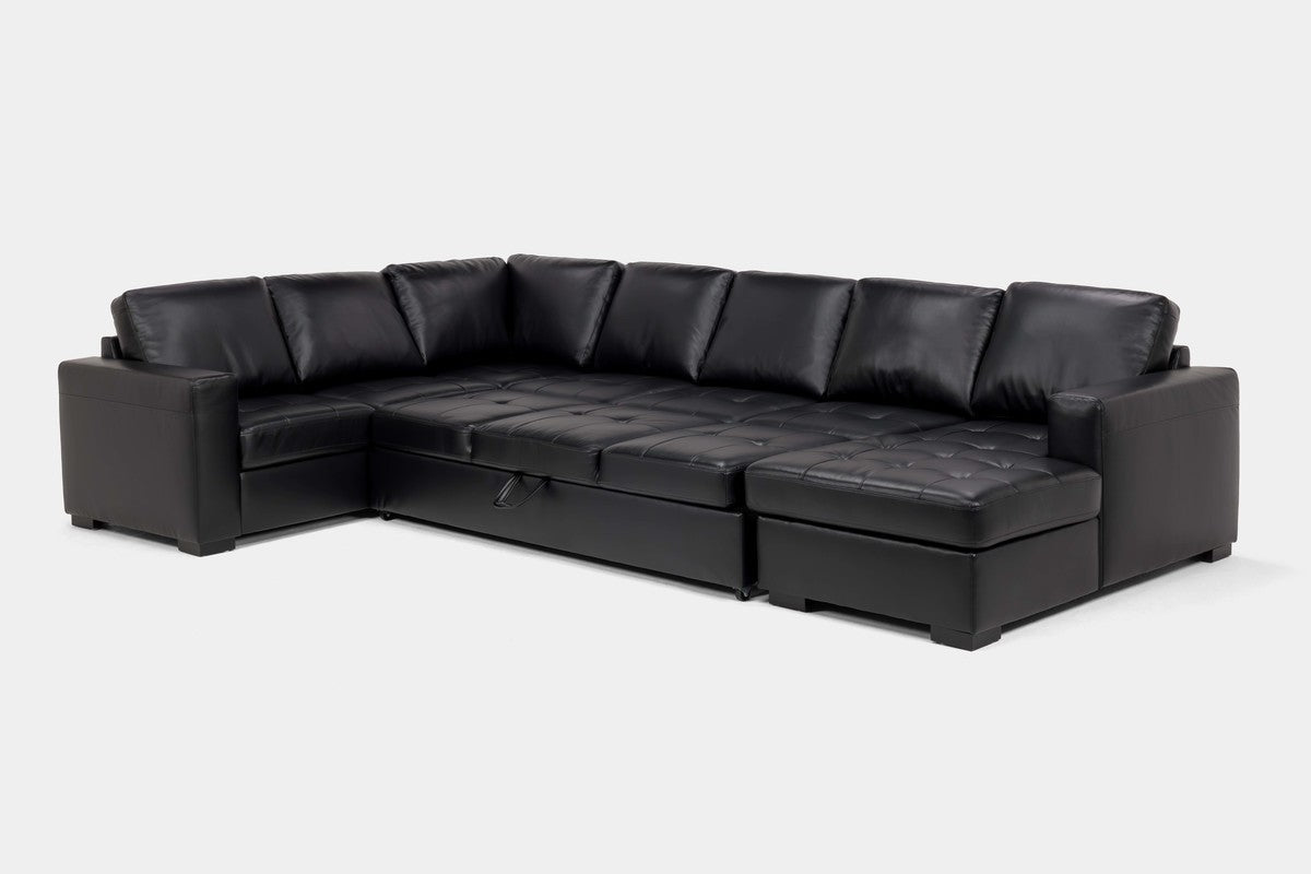 CLAIRE059:Claire Queen Pullout Tux Chaise Sectional, Angled