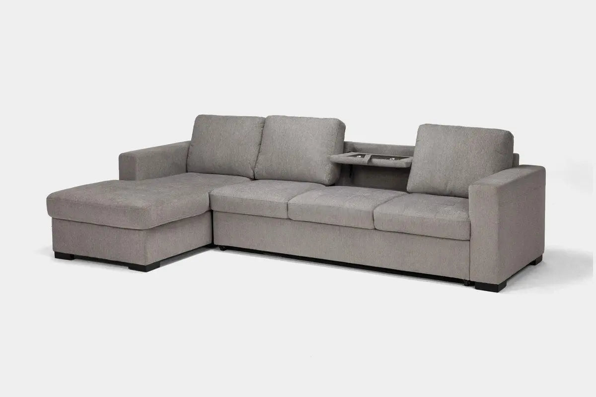 CLAIRE150:Claire Full Pullout Sofa Chais, Angled