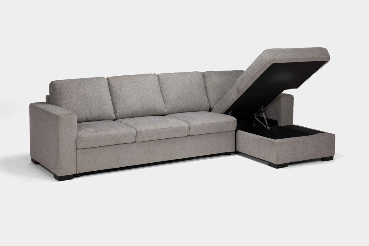 CLAIRE151:Claire Full Pullout Sofa Chais, AngledOpen