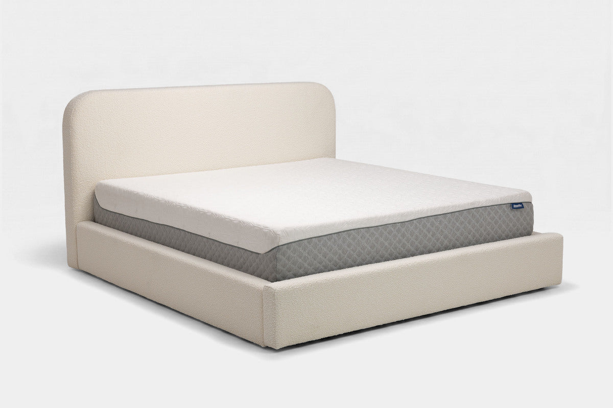 CLOUDII01:Cloud Boucle Upholstered Bed, Angle