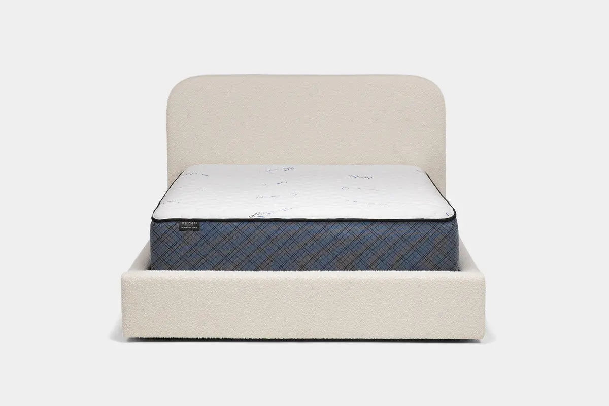 CLOUDII00:Cloud Boucle Upholstered Bed, Front
