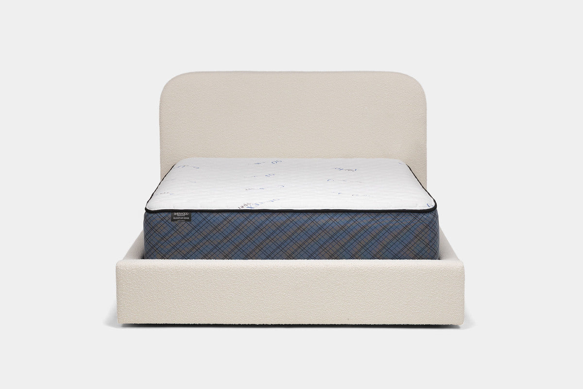 CLOUDII00:Cloud Boucle Upholstered Bed, Front