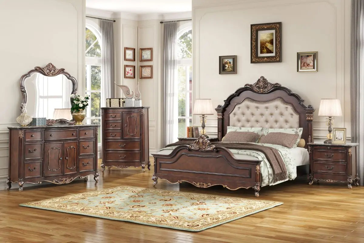 CONSTACKB:Constantine Upholstered Bed, Styled