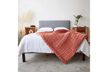 814393435:Cotton Weighted Coverlet, Styled