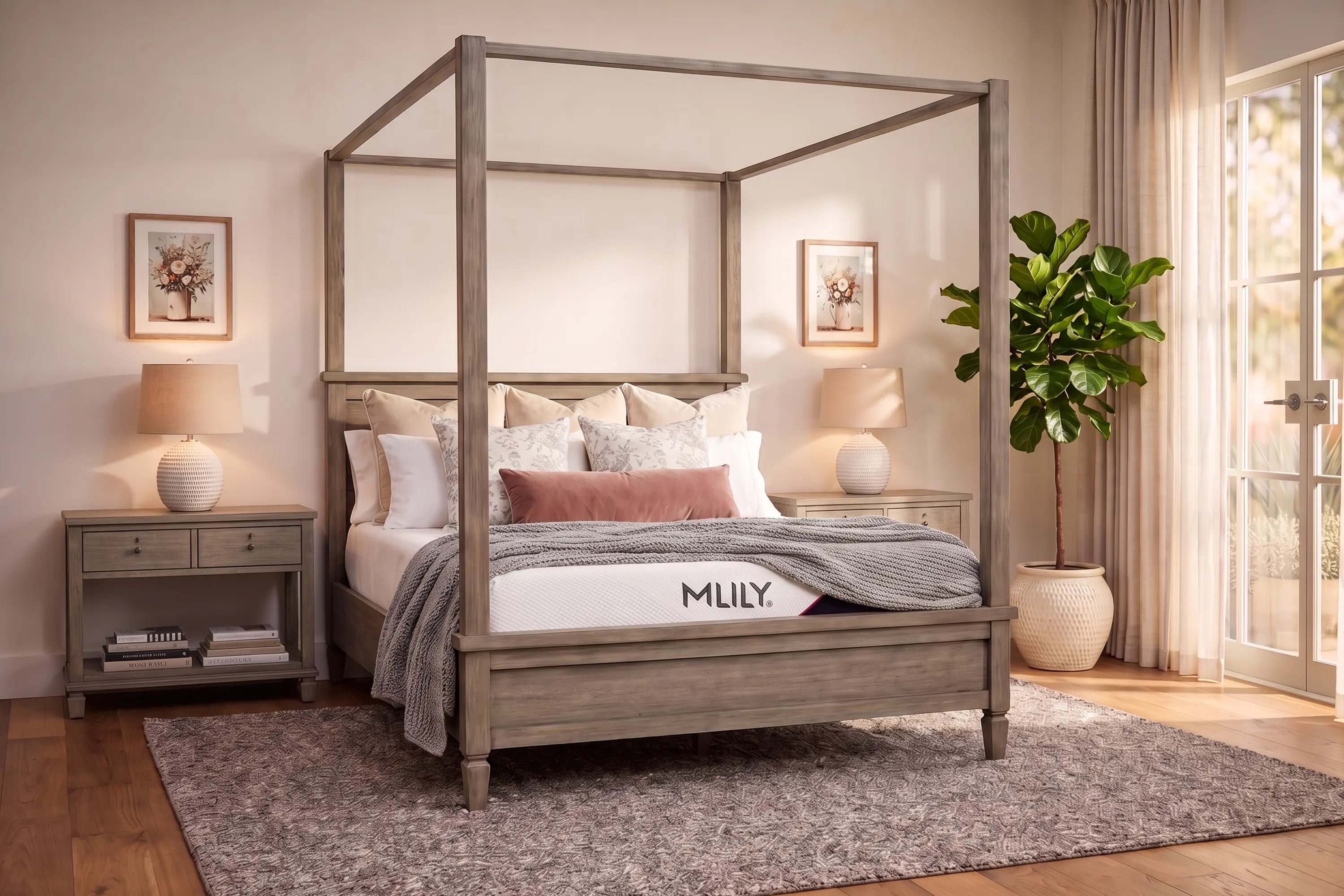 COUNTRY00:Country Side Canopy Bed, StyledSide