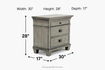 090669920:Crawford 3 Drawer Nightstand,