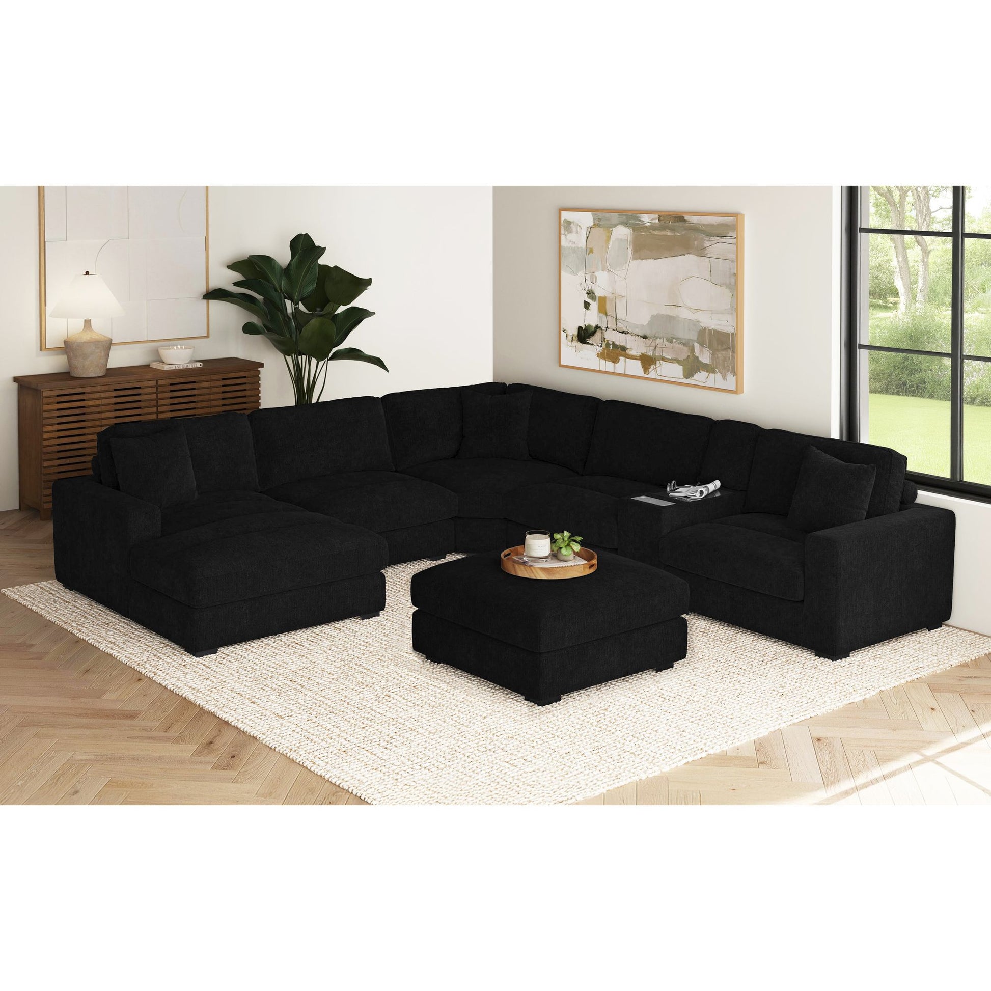 CUDDLE002:Cuddle Cloud 6 Piece Chaise Se, Styled