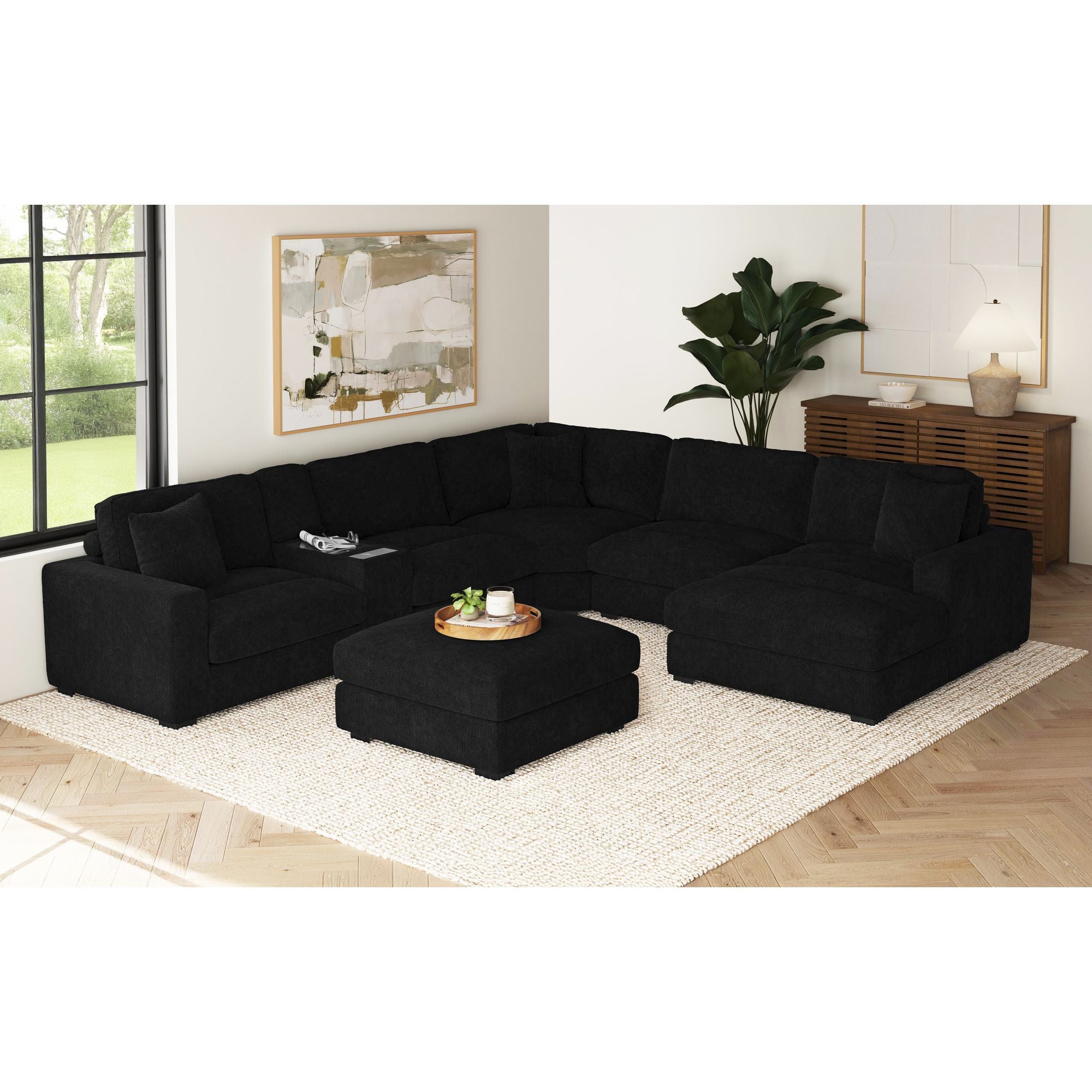 CUDDLE003:Cuddle Cloud 6 Piece Chaise Se, Styled