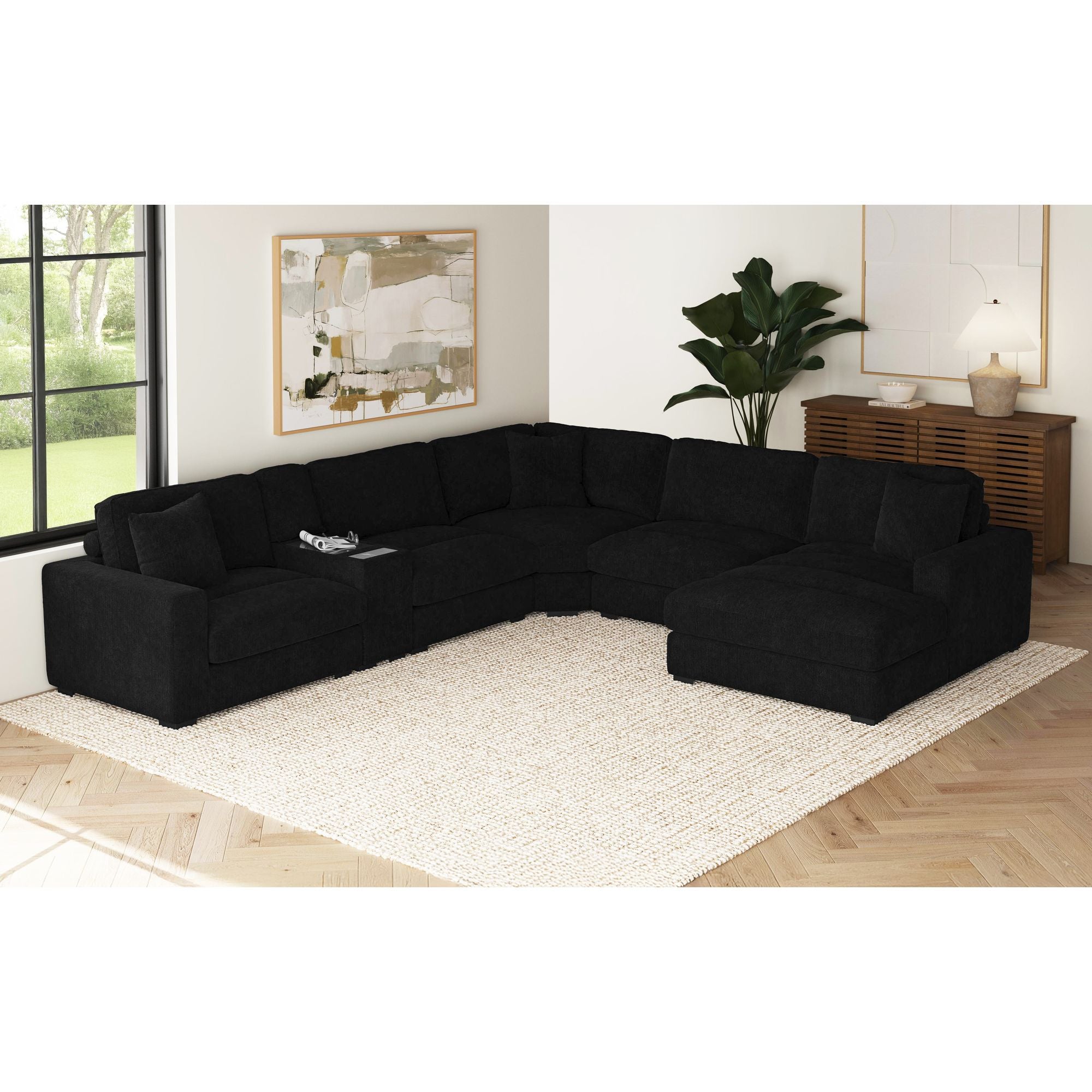 CUDDLE003:Cuddle Cloud 6 Piece Chaise Se, Styled