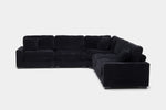 CUDDLE000:Cuddle Cloud 5 Piece Sectional in Black Front