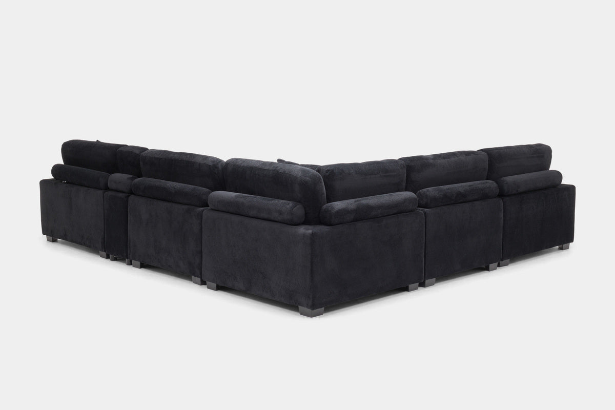 CUDDLE001:Cuddle Cloud 6 Piece Sectional, AngledBack