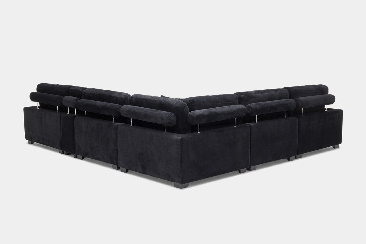 CUDDLE001:Cuddle Cloud 6 Piece Sectional, AngledBack