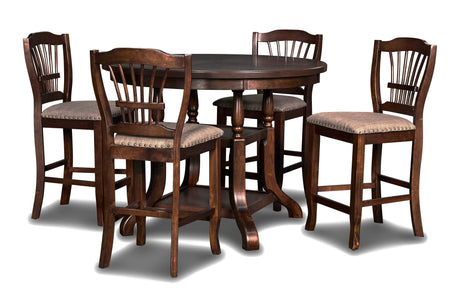 Bixby Round Counter Height Dining Table & 4 Stools