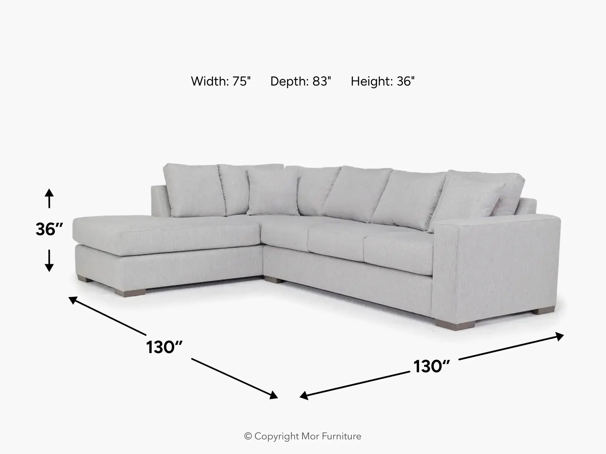 DENNON011:Dennon Sofa Chaise Sectional, 