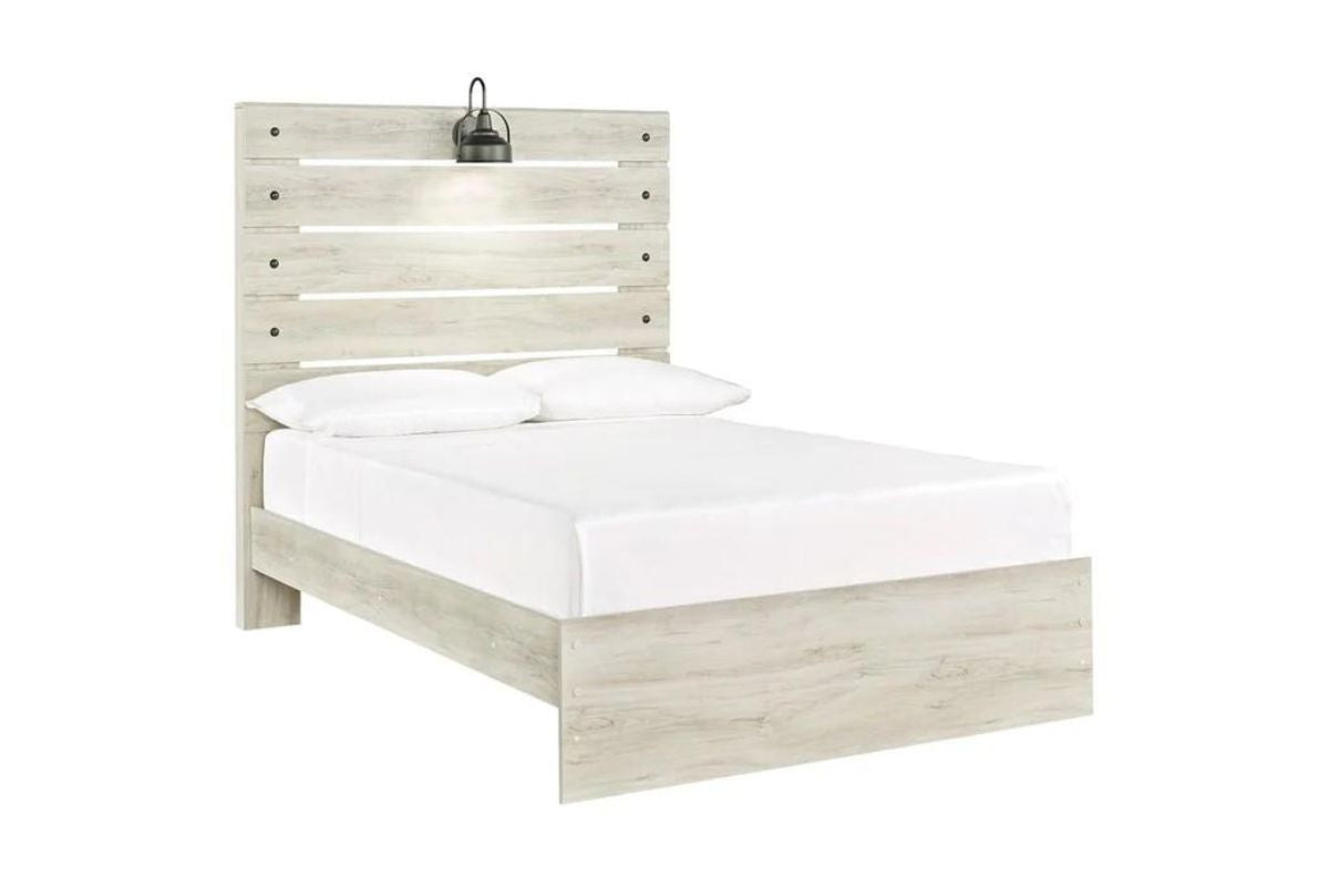 LATHAM007:Dallas Panel Bed With Lights &, Angled