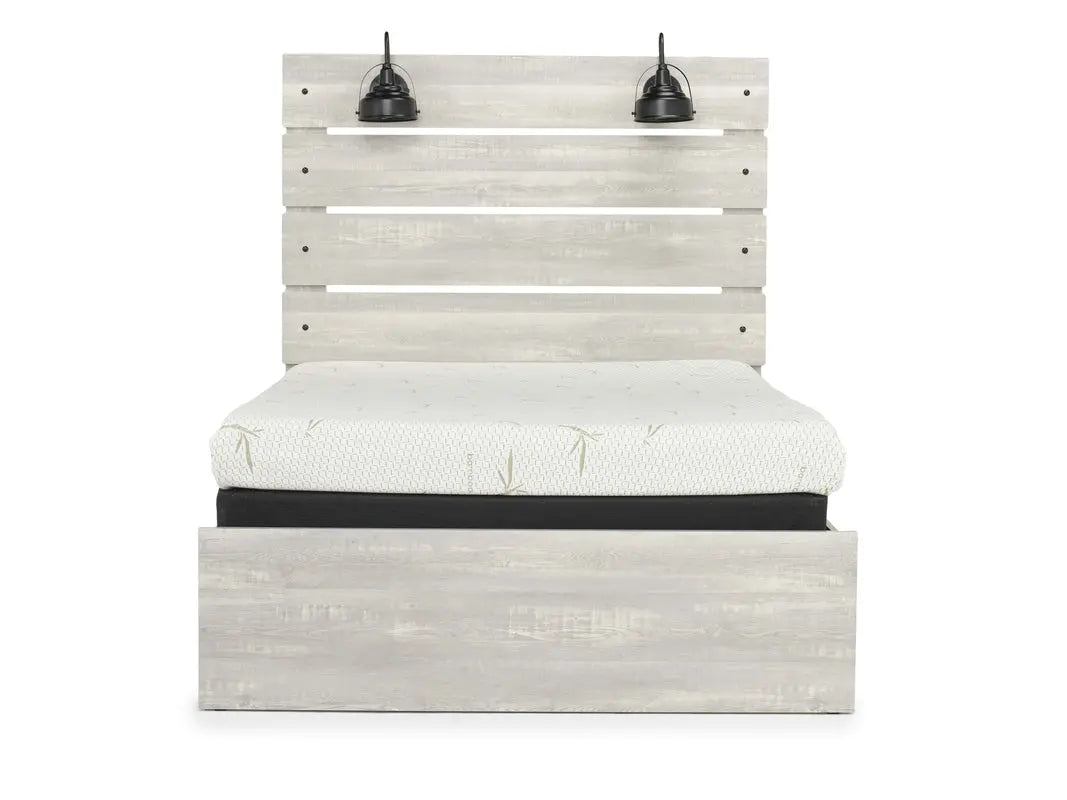 LATHAM007:Dallas Panel Bed With Lights &, Front