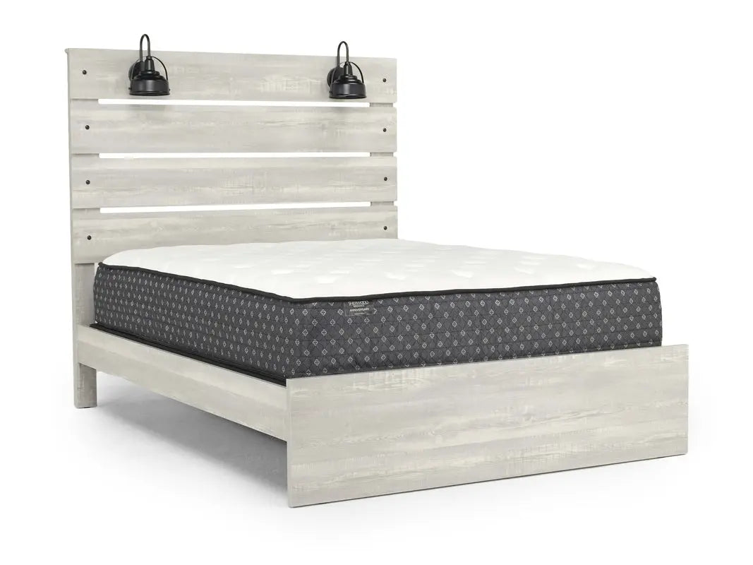 LATHAM004:Dallas Panel Bed With Lights, Angle