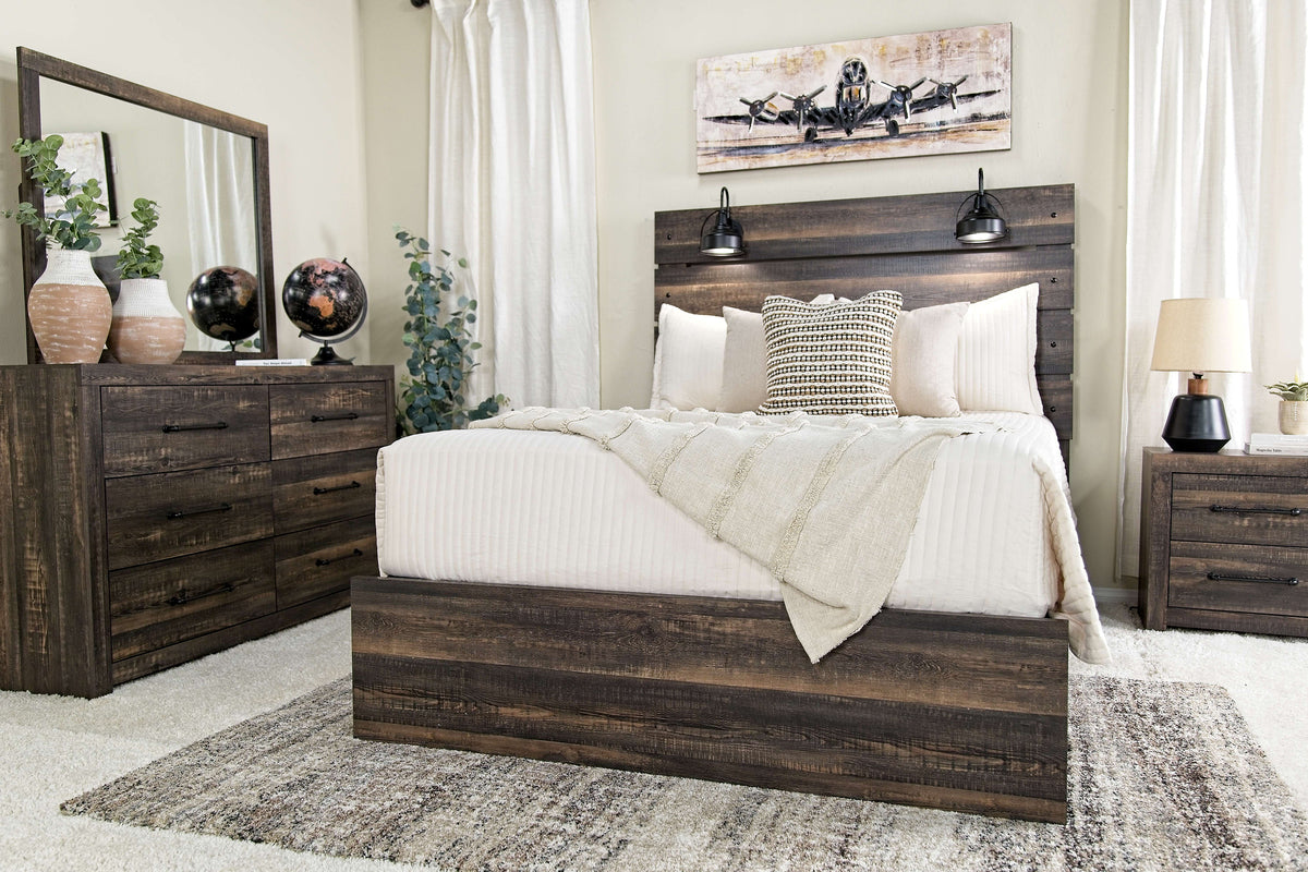 DALLAS005:Dallas Panel Bed & Dresser & M, 