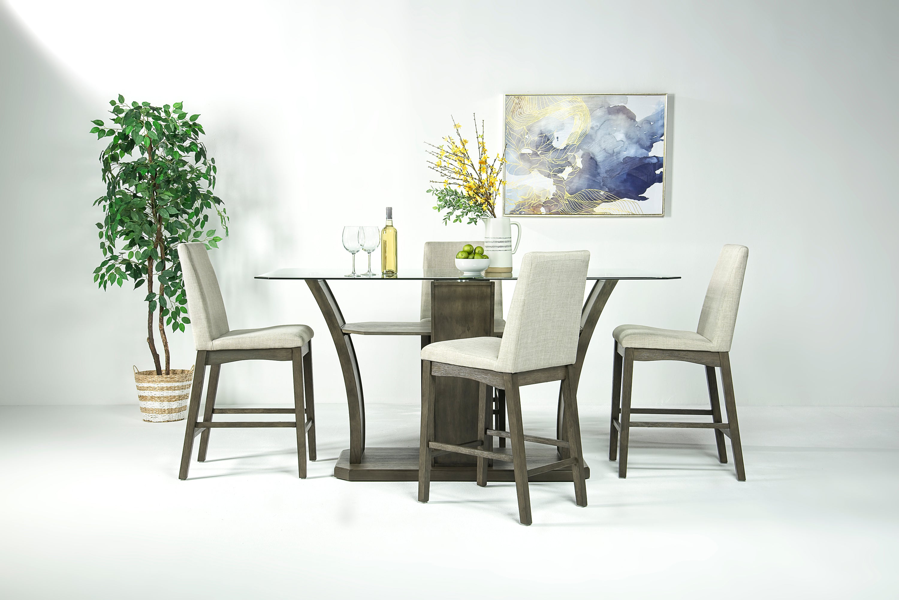 314439122:Dapper Counter Height Dining Table & 4 Stools in Gray, Image 1