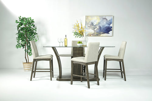 314439122:Dapper Counter Height Dining Table & 4 Stools in Gray, Image 1