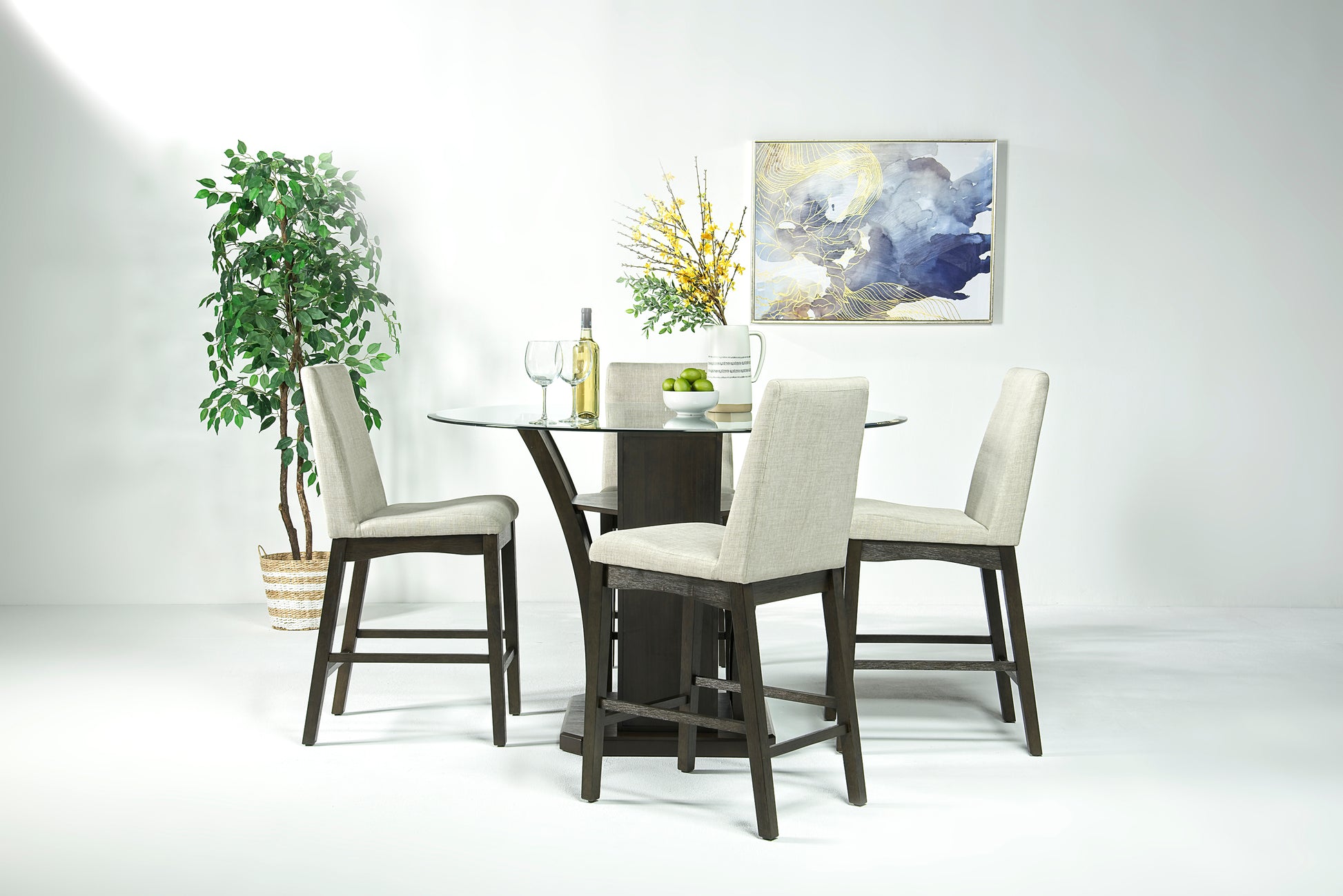 410542465:Dapper Round Counter Height Dining Table in Brown, Image 3