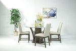 183065313:Dapper Round Dining Table & 4 Chairs in Gray, Image 1