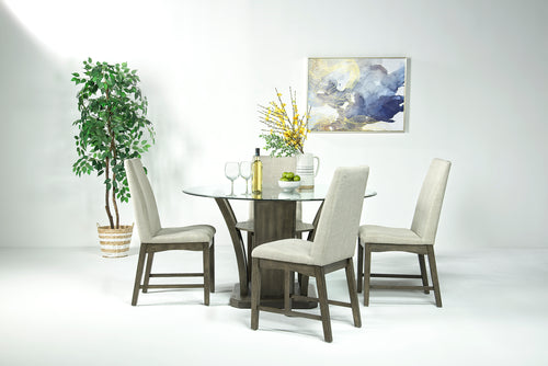 183065313:Dapper Round Dining Table & 4 Chairs in Gray, Image 1