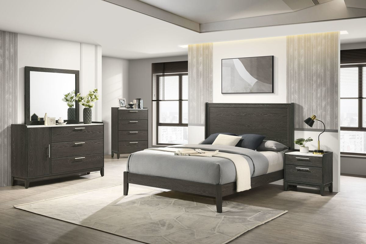 DEMPSEY12:Dempsey Panel Bed & Dresser & Mirror & Nightstand, 