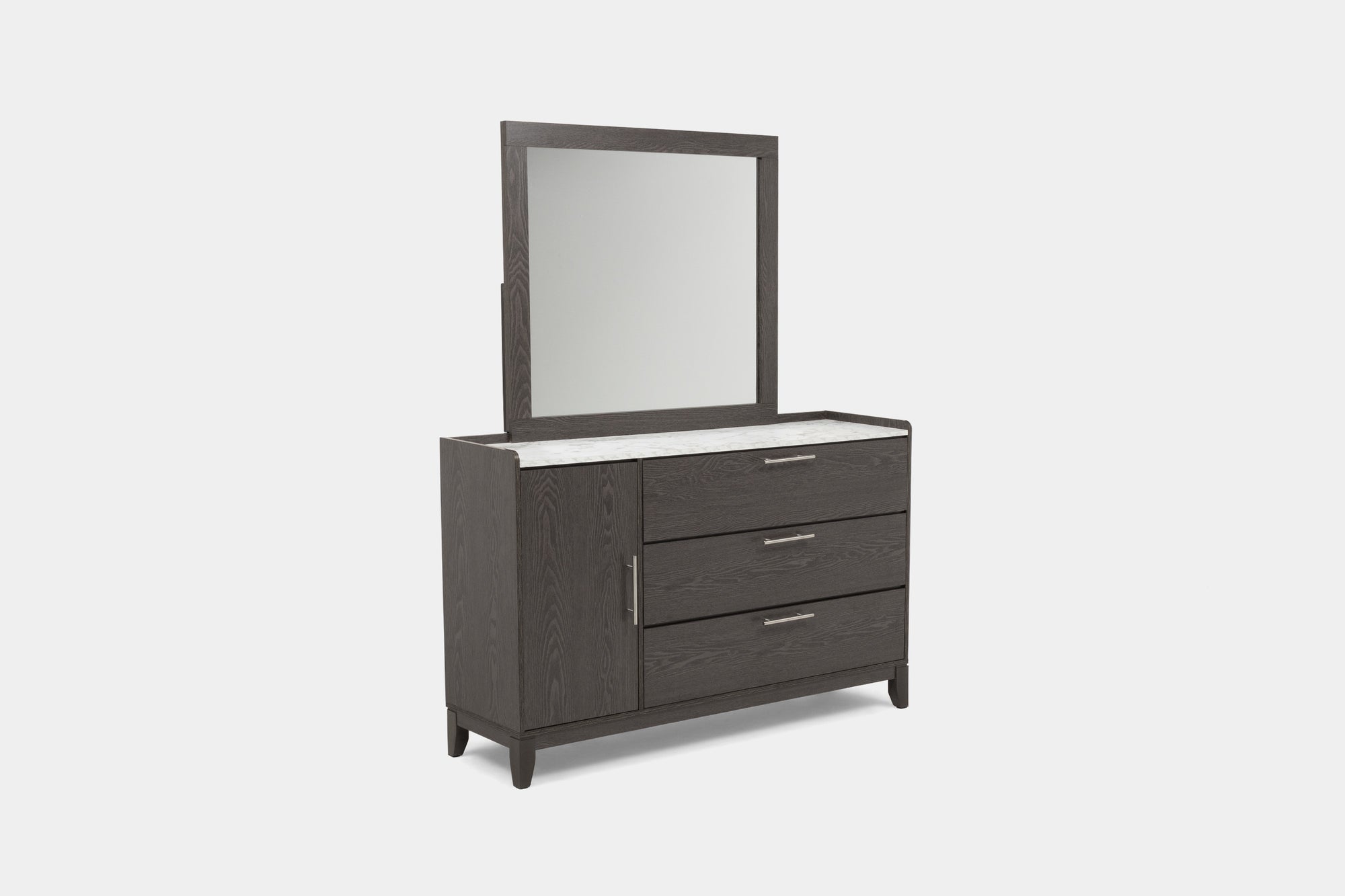 DEMPSEY15:Dempsey Panel Bed & Dresser & Mirror & Nightstand, Angled