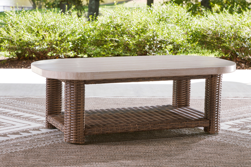 678004374:Dolan Creek Outdoor Coffee Table, Styled