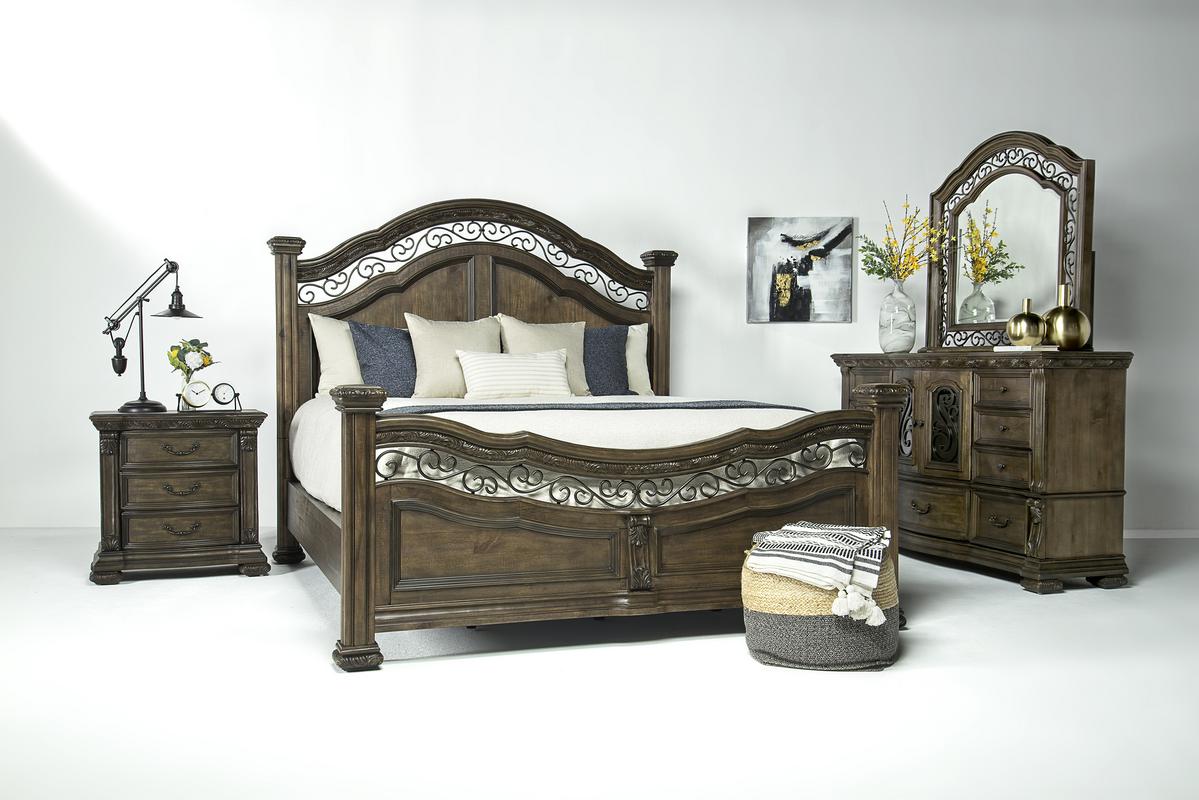 DURANGO71:Durango Panel Bed & Dresser & , Styled