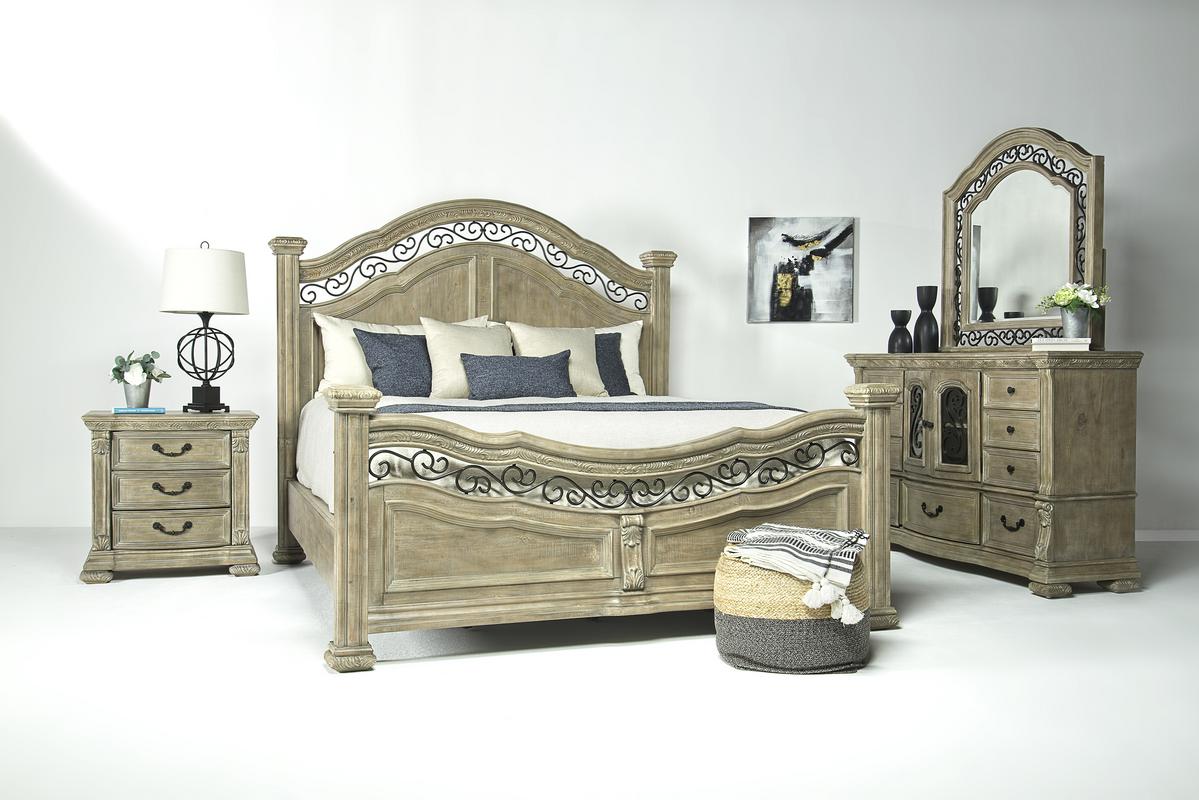 DURANGO61:Durango Panel Bed & Dresser & , Styled