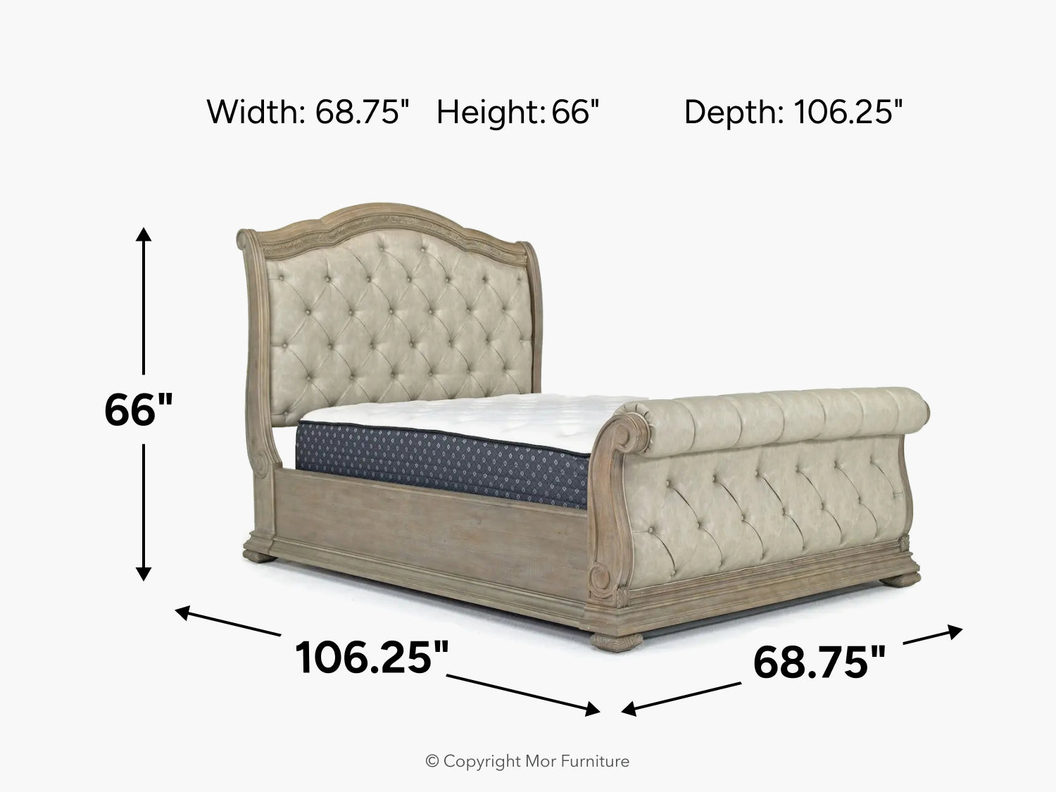 359830278:Durango Upholstered Sleigh Bed, 