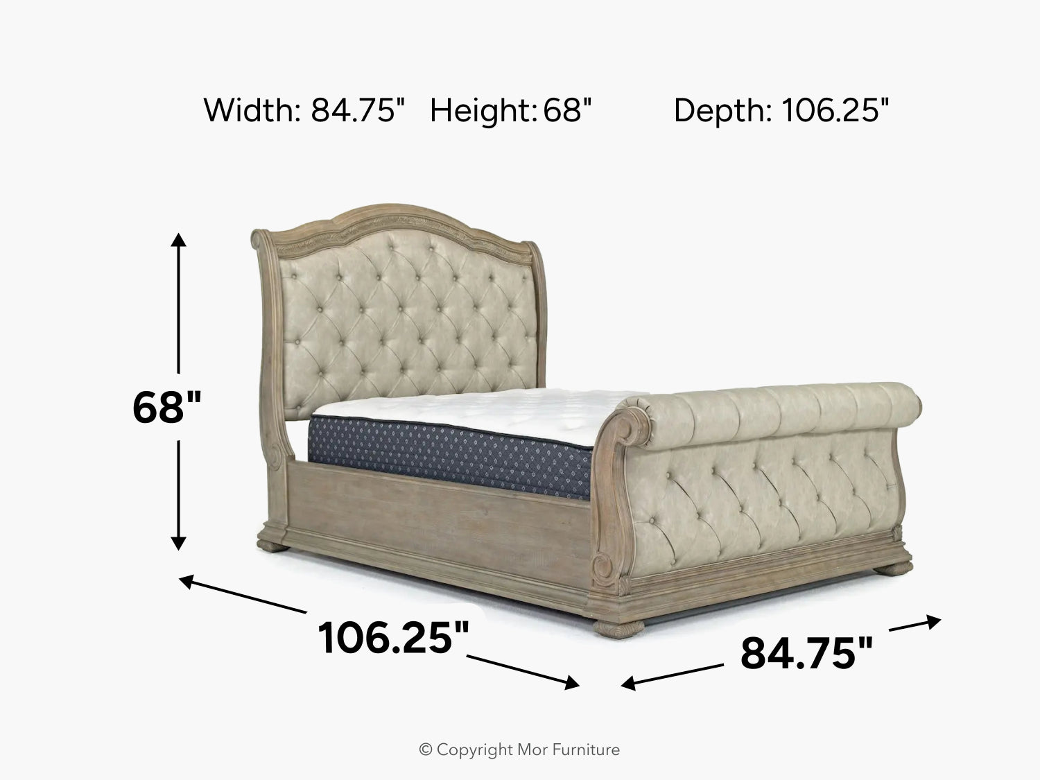 452917666:Durango Upholstered Sleigh Bed, 