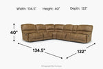 AZULNEW00:Dusty 6 Piece Reclining Sectional,