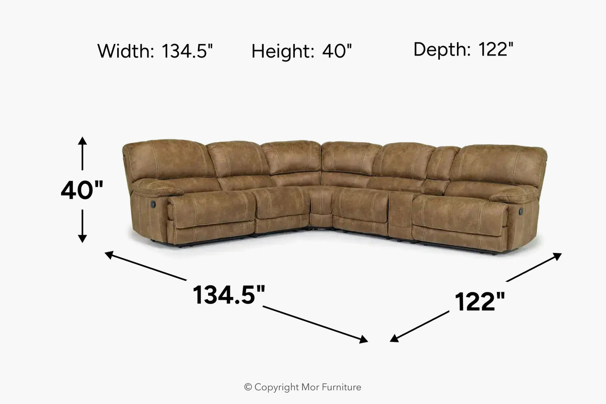 AZULNEW00:Dusty 6 Piece Reclining Sectional,