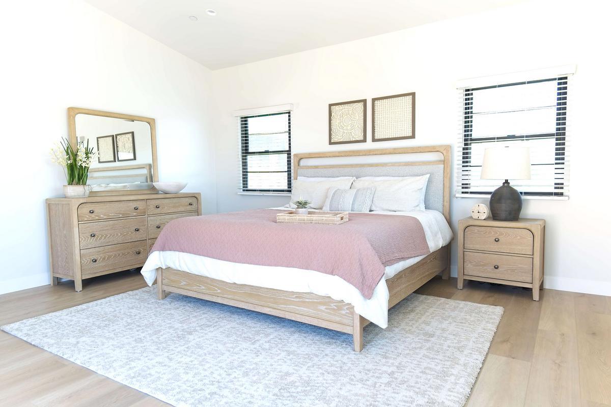 EASTON131:Easton Upholstered Bed, Styled