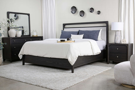 EASTON107:Easton Upholstered Bed, Styled