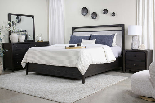 EASTON107:Easton Upholstered Bed, Styled