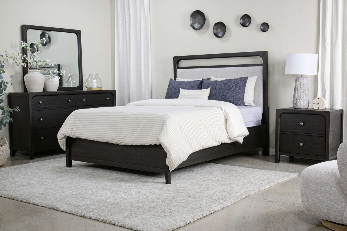 EASTON103:Easton Upholstered Bed & Dress, Styled